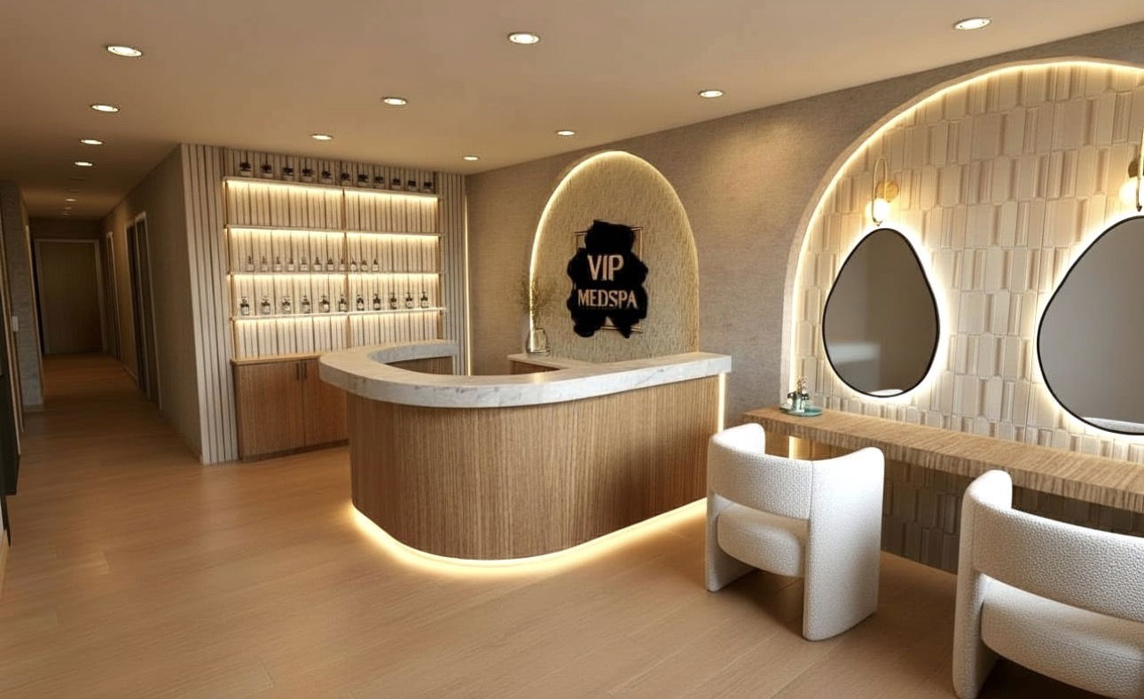 Luxurious commercial reception area design