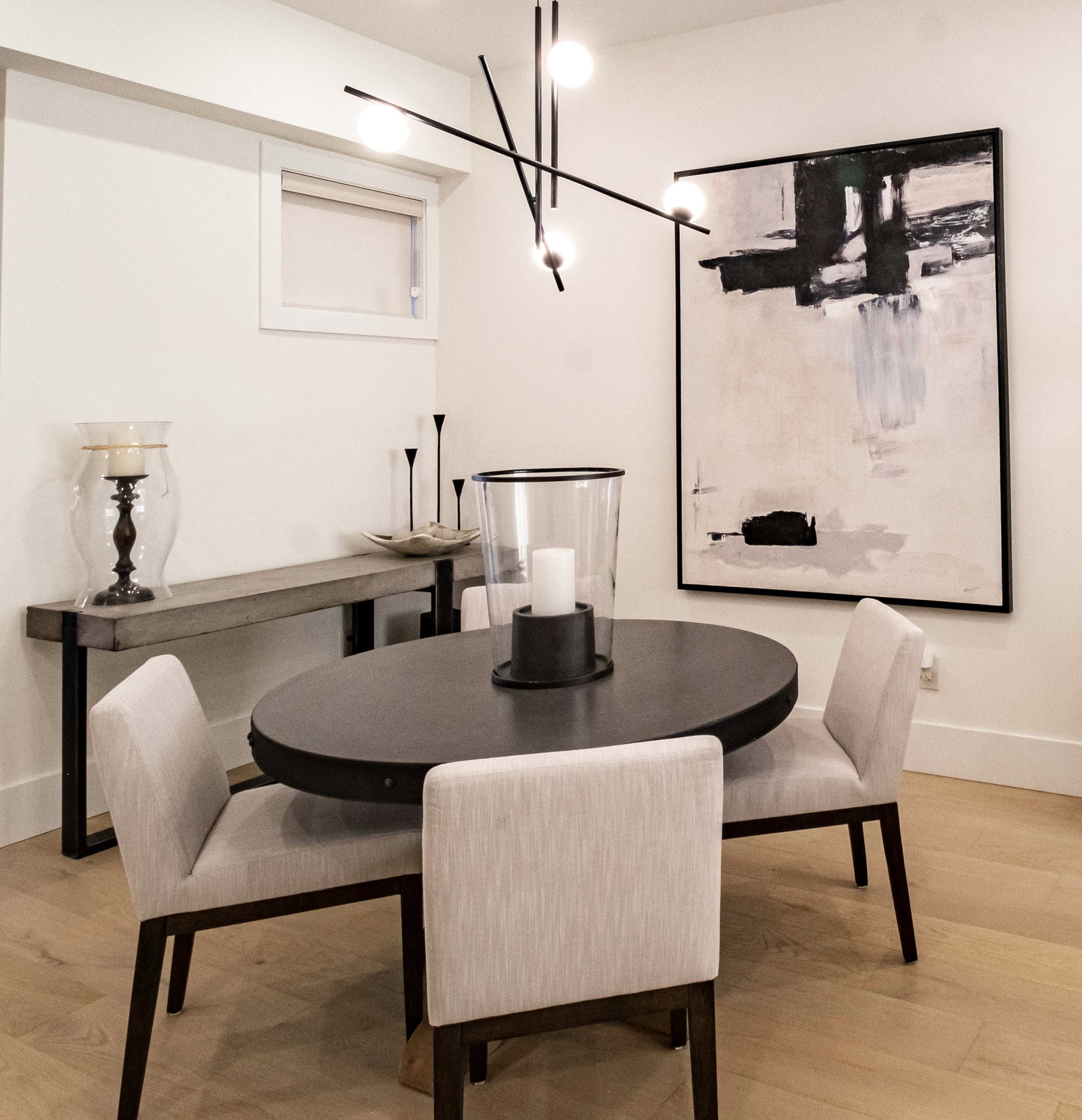 Modern dining room interior.