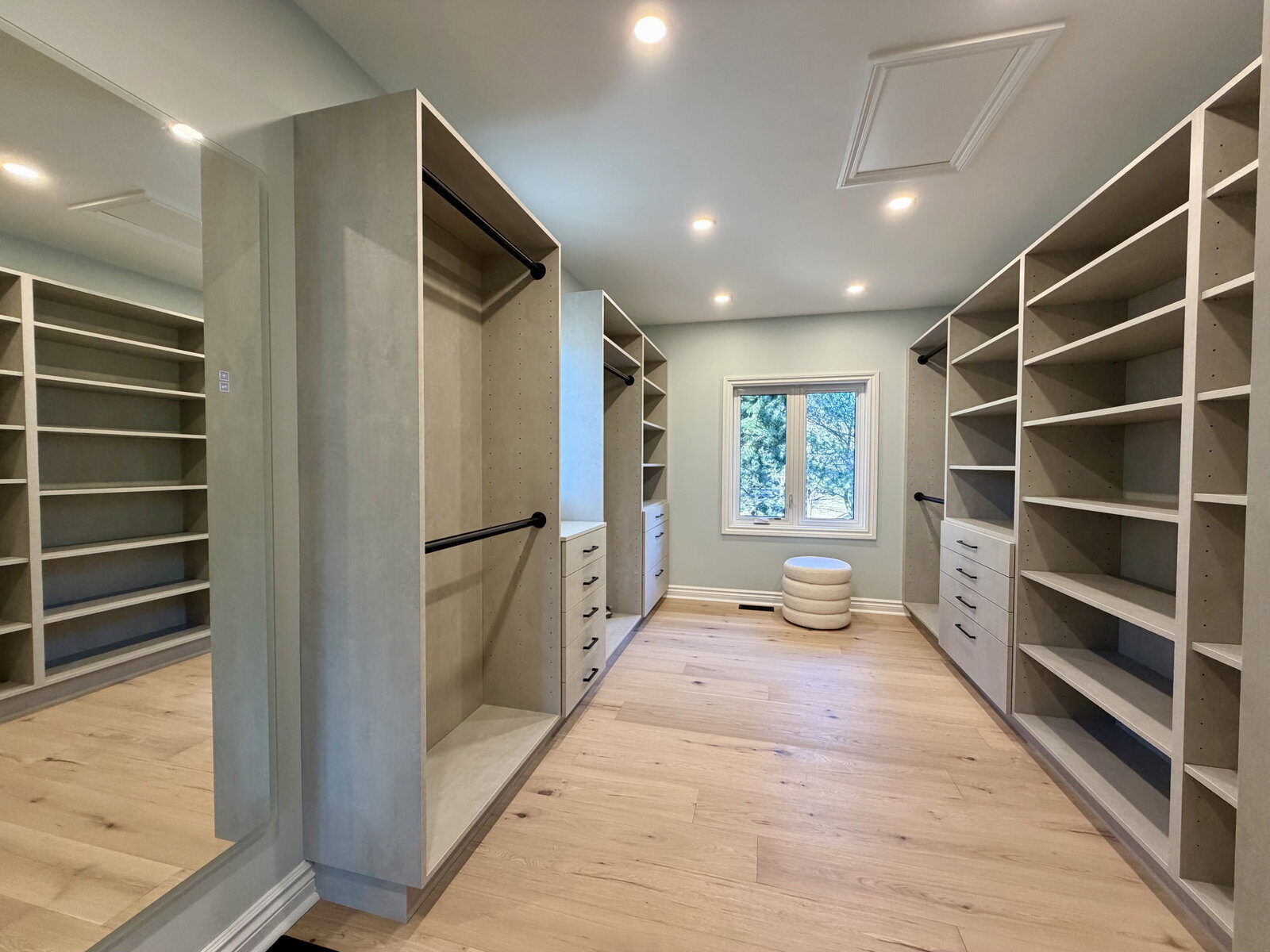 Modern walk-in closet interior