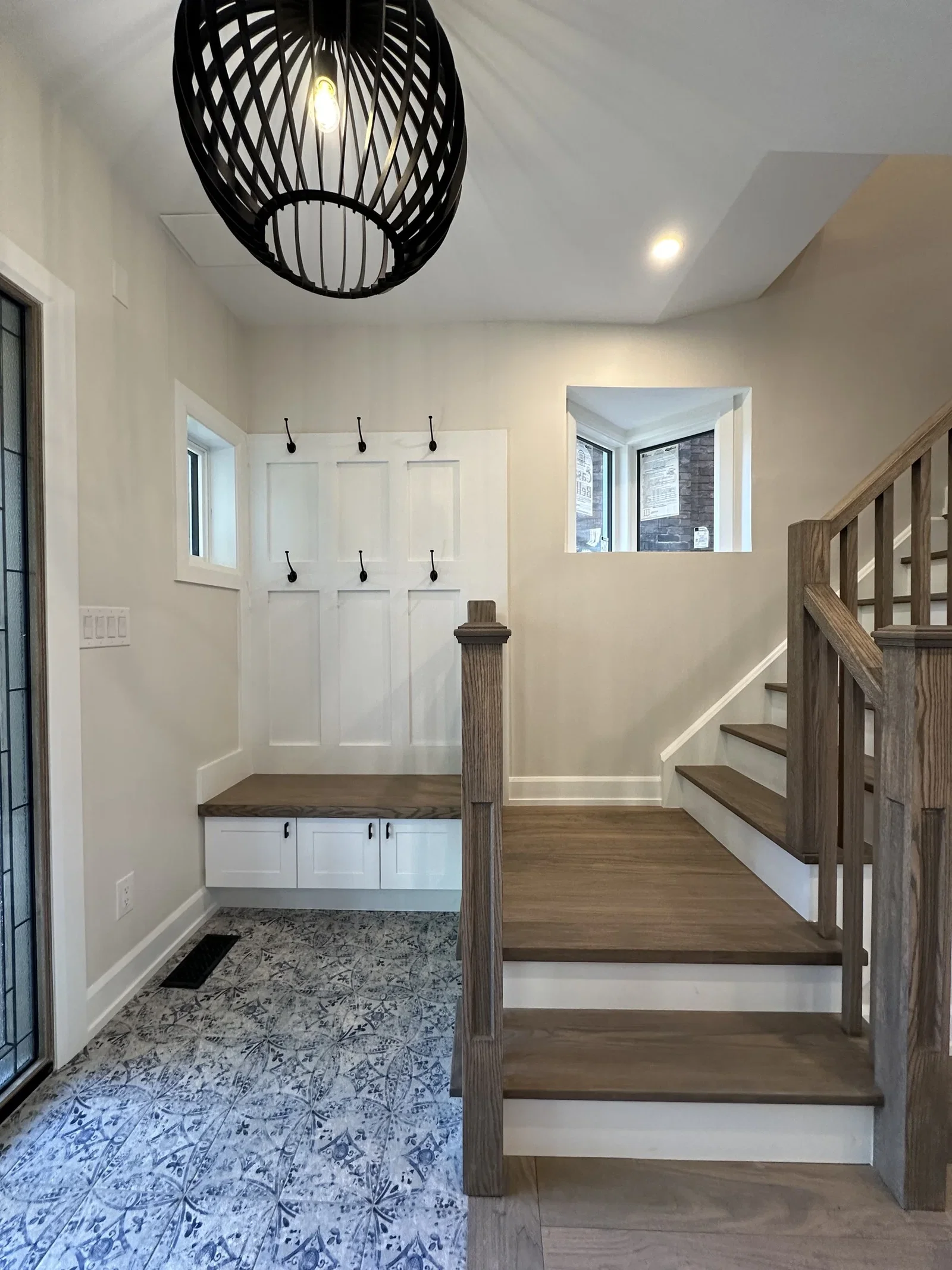 Mudroom entry and staircase
