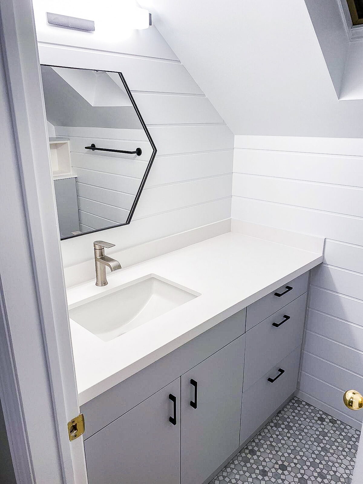 Clean, modern bathroom vanity